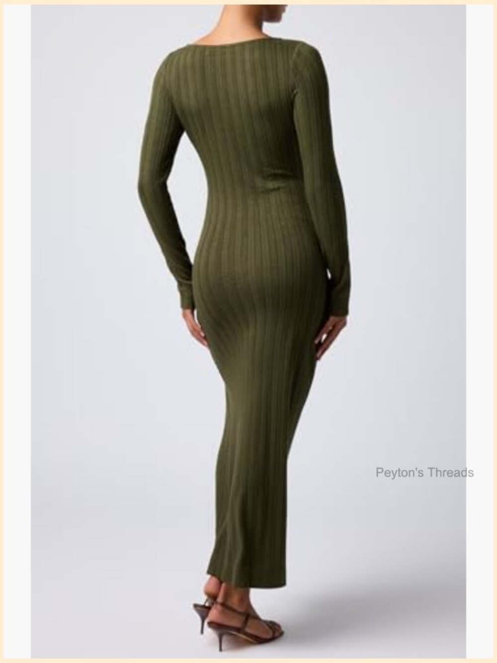 Boat Neck Midi Sweater Dress with Side Slit Long Sleeve Cocktail Dress - Picture 2 of 5